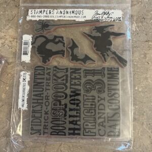 Tim Holtz Stampers Anonymous Rubber Stamps Halloween Silhouettes CMS115